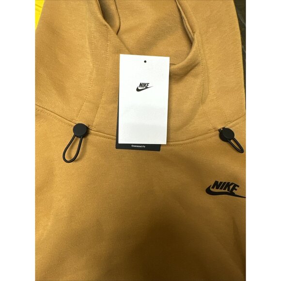Nike Sportswear Tech Fleece Women's Oversized Hoodie (FV6322-224, Flax/Black)XS - Picture 6 of 6